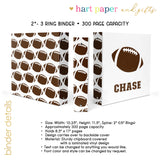 Football Sports Personalized 2" 3 Ring Binder