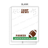 Football Sports Summer Camp Camping Note Cards Stationery • Fill in Blank, Lined or Blank Cards