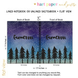 Galaxy Trees Stars Space Personalized Notebook or Sketchbook
