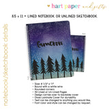 Galaxy Trees Stars Space Personalized Notebook or Sketchbook
