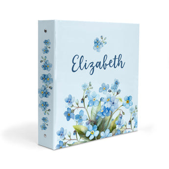 Forget Me Not Flowers Personalized 2" 3 Ring Binder