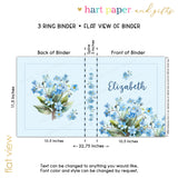 Forget Me Not Flowers Personalized 2" 3 Ring Binder