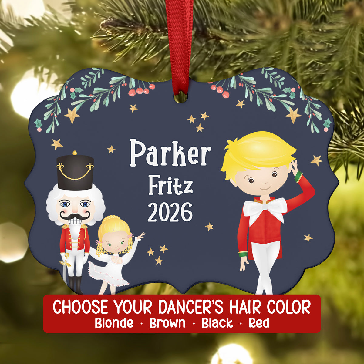 Fritz Party Boy Girl Hans Red • Nutcracker Christmas Ornament Personalized Custom Holiday Decor Gift Boy Girl Ballerina Ballet