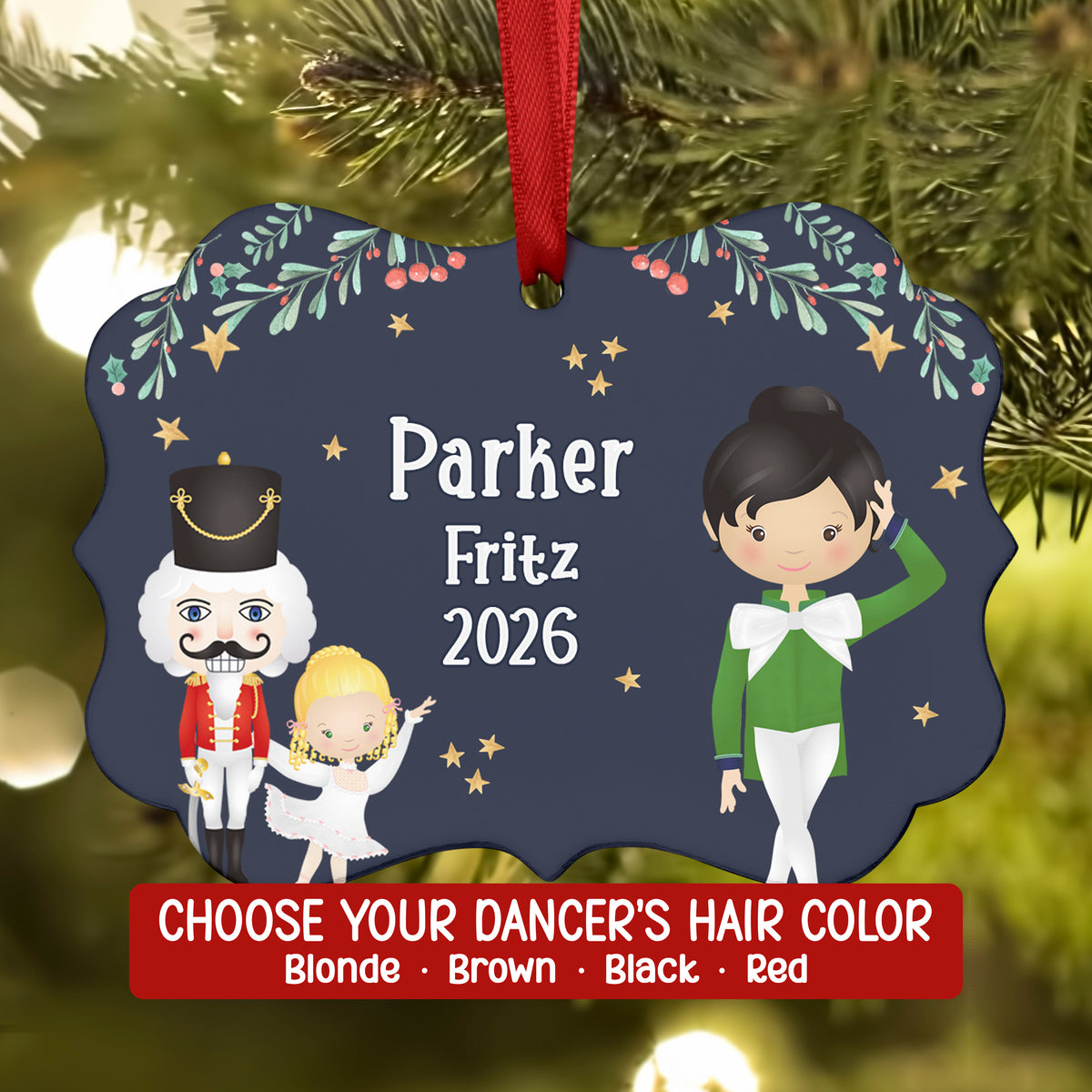 Fritz Party Boy Girl Green • Nutcracker Christmas Ornament Personalized Custom Holiday Decor Gift Boy Girl Ballerina Ballet