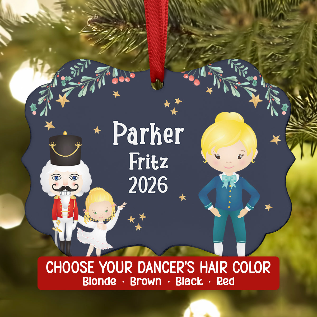 Fritz Party Boy Girl Hans Blue • Nutcracker Christmas Ornament Personalized Custom Holiday Decor Gift Boy Girl Ballerina Ballet
