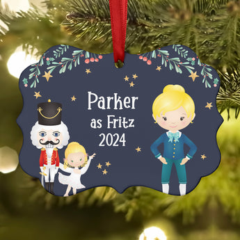 Fritz Party Boy Girl Hans Blue • Nutcracker Christmas Ornament Personalized Custom Holiday Decor Gift Boy Girl Ballerina Ballet