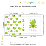 Frog Animal Personalized 2" 3 Ring Binder