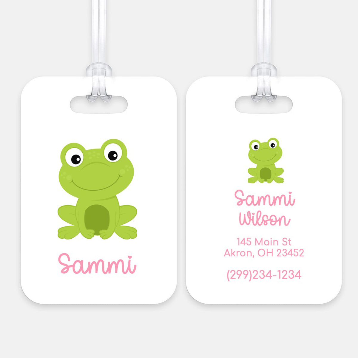 Frog Luggage Bag Tag Personalized Custom
