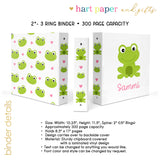 Frog Animal Personalized 2" 3 Ring Binder