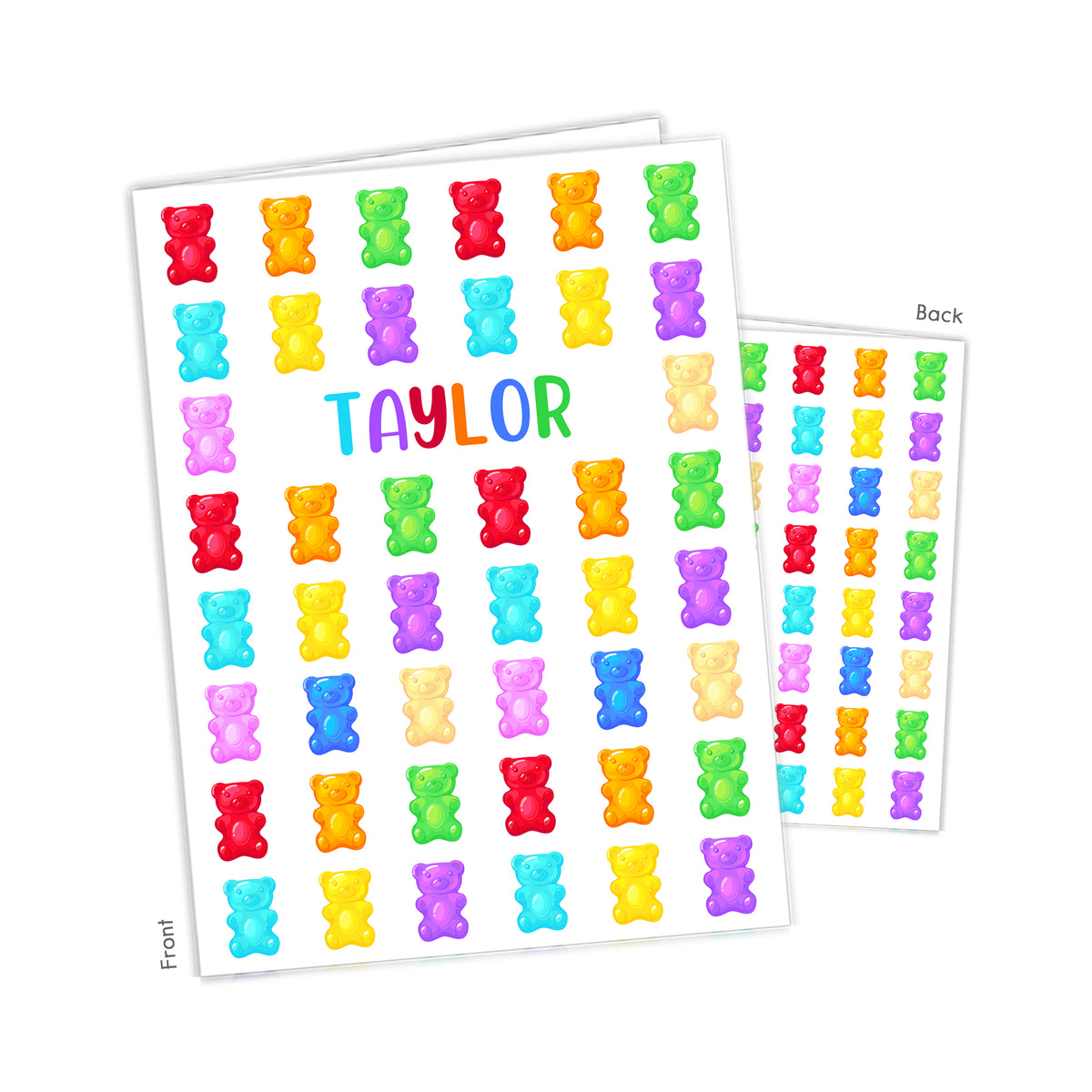 Gummy Bears Rainbow Candy Personalized Custom 2-Pocket Folder • School Office Supplies