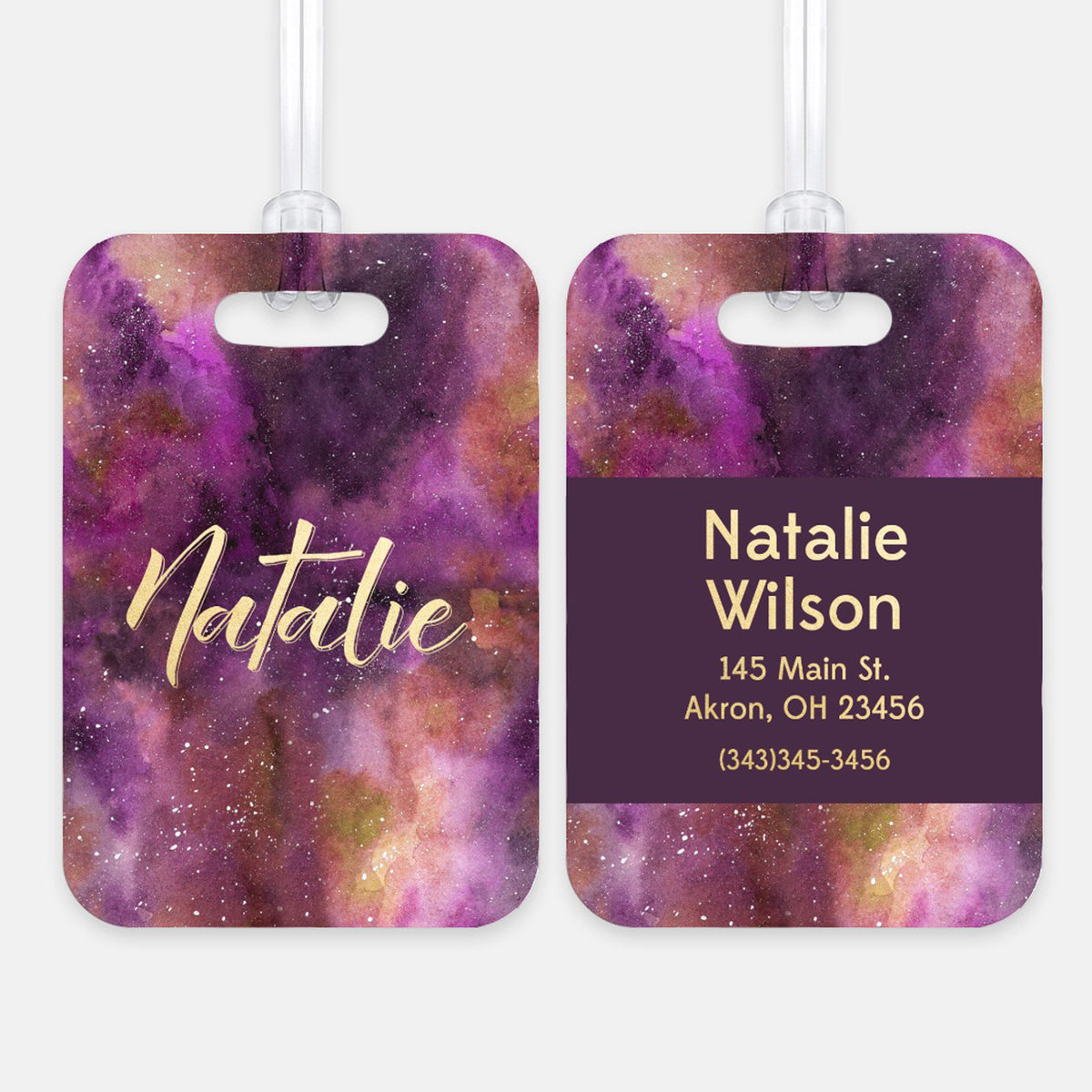 Galaxy Stars Space Luggage Bag Tag Personalized Custom