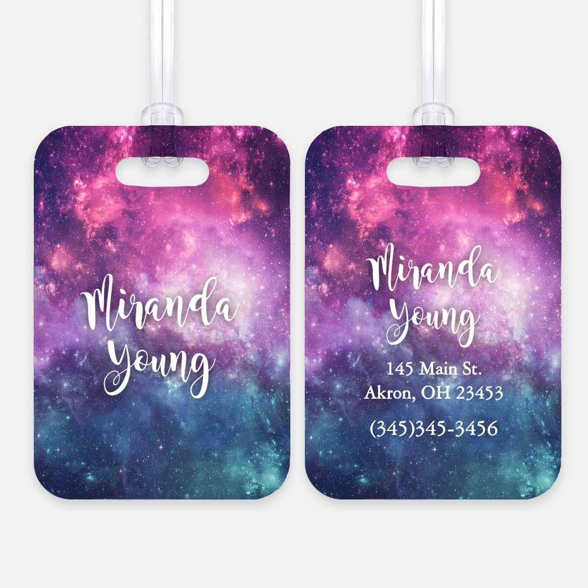 Galaxy Stars Space Luggage Bag Tag Personalized Custom