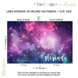 Galaxy Stars Space Personalized Notebook or Sketchbook