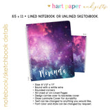 Galaxy Stars Space Personalized Notebook or Sketchbook