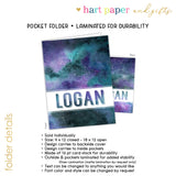 Galaxy Stars Sky Space Personalized 2-Pocket Folder