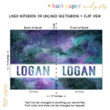 Galaxy Stars Space Personalized Notebook or Sketchbook