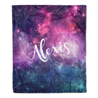 Galaxy Stars Minky Blanket Personalized Custom
