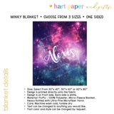 Galaxy Stars Minky Blanket Personalized Custom
