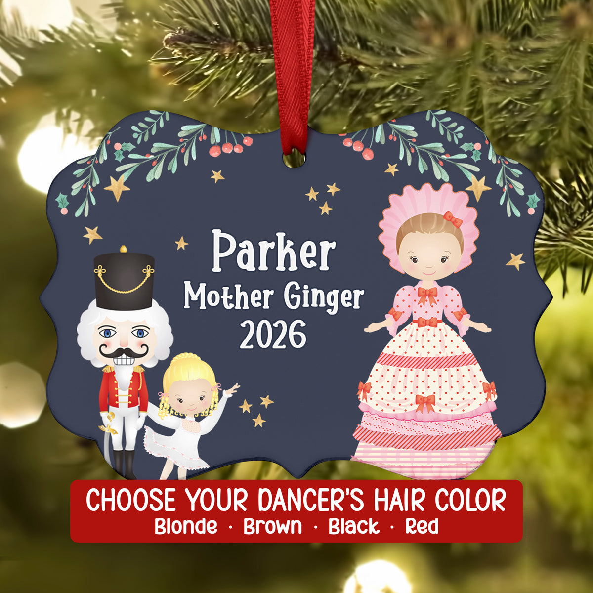 Mother Madame Ginger Polichinelle Maid • Nutcracker Christmas Ornament Personalized Custom Holiday Decor Gift Boy Girl Ballerina Ballet