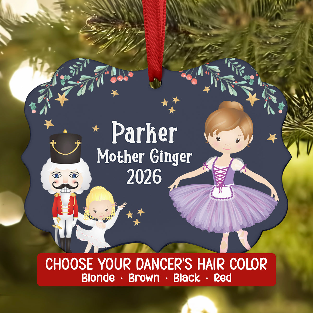 Mother Madame Ginger Polichinelle Maid • Nutcracker Christmas Ornament Personalized Custom Holiday Decor Gift Boy Girl Ballerina Ballet