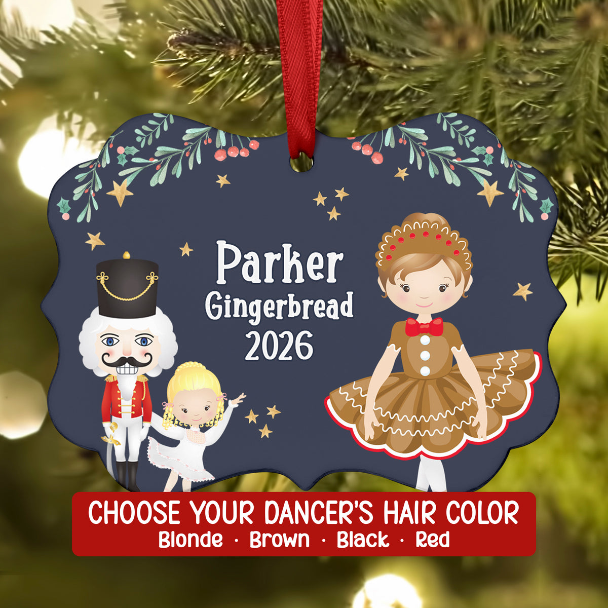 Gingerbread Ginger Gingersnap Polichinelle • Nutcracker Christmas Ornament Personalized Custom Holiday Decor Gift Boy Girl Ballerina Ballet