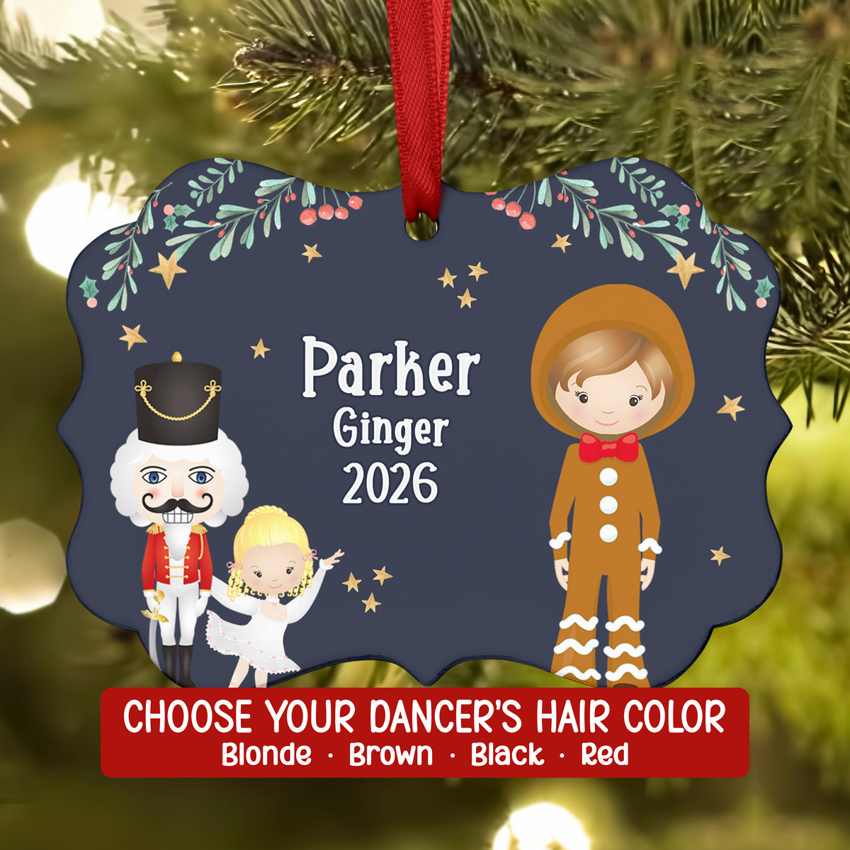 Gingerbread Ginger Gingersnap Polichinelle • Nutcracker Christmas Ornament Personalized Custom Holiday Decor Gift Boy Girl Ballerina Ballet