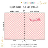Pink Gingham Personalized 2-Pocket Folder