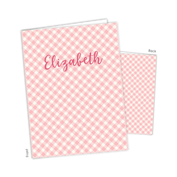 Pink Gingham Personalized 2-Pocket Folder