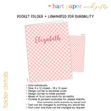 Pink Gingham Personalized 2-Pocket Folder