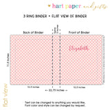 Pink Gingham Personalized 2" 3 Ring Binder