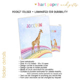 Giraffe Rainbow Personalized 2-Pocket Folder