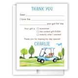 Golf Thank You Note Card Stationery • Fill in Blank, Lined or Blank Cards
