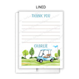 Golf Thank You Note Card Stationery • Fill in Blank, Lined or Blank Cards