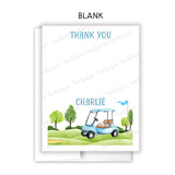 Golf Thank You Note Card Stationery • Fill in Blank, Lined or Blank Cards