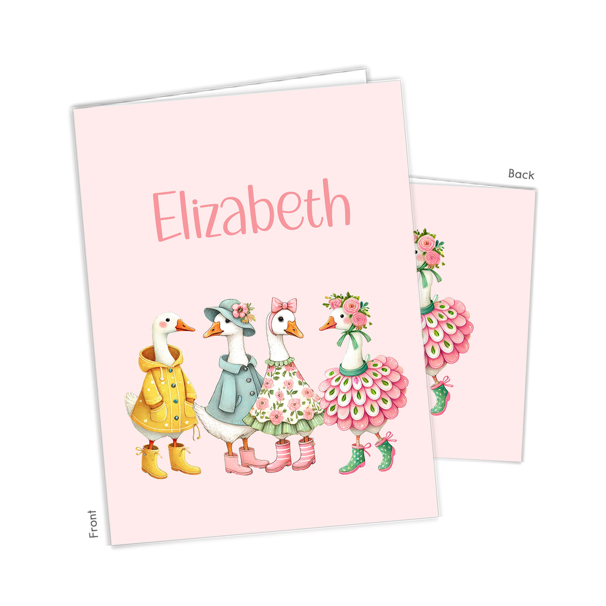 Rainbow Goose Geese Personalized Custom 2-Pocket Folder • School Office Supplies