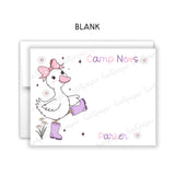 Rainbow Goose Summer Camp Camping Note Cards Stationery • Fill in Blank, Lined or Blank Cards