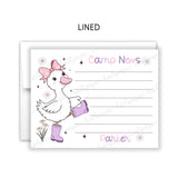 Rainbow Goose Summer Camp Camping Note Cards Stationery • Fill in Blank, Lined or Blank Cards