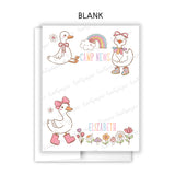 Rainbow Goose Summer Camp Camping Note Cards Stationery • Fill in Blank, Lined or Blank Cards