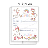 Rainbow Goose Summer Camp Camping Note Cards Stationery • Fill in Blank, Lined or Blank Cards