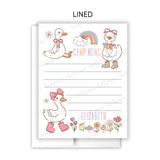 Rainbow Goose Summer Camp Camping Note Cards Stationery • Fill in Blank, Lined or Blank Cards