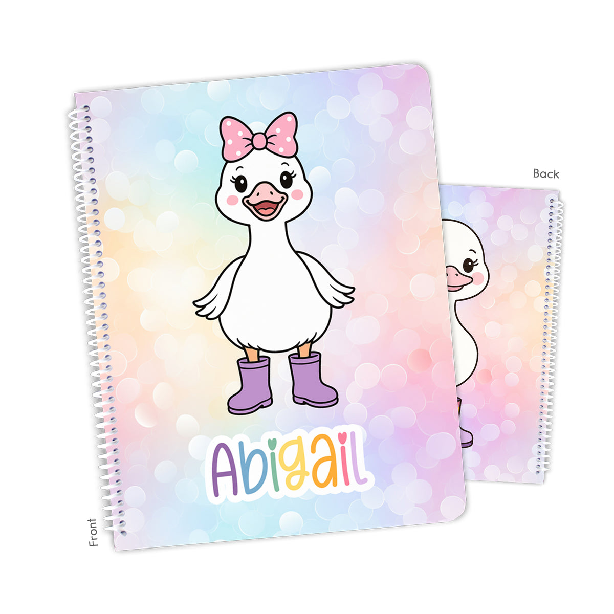 Rainbow Silly Goose Geese Personalized Custom Notebook or Sketchbook • School Office Supplies