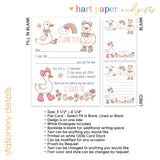 Goose Rainbow Thank You Note Card Stationery • Fill in Blank, Lined or Blank Cards