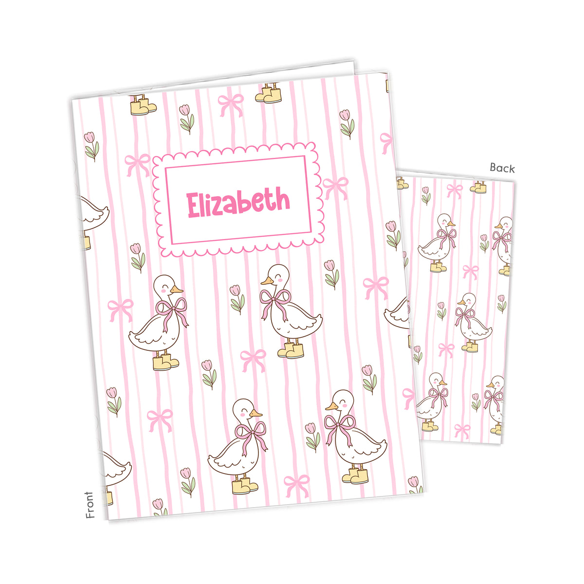 Silly Goose Geese Personalized Custom 2-Pocket Folder • School Office Supplies