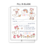 Goose Rainbow Thank You Note Card Stationery • Fill in Blank, Lined or Blank Cards