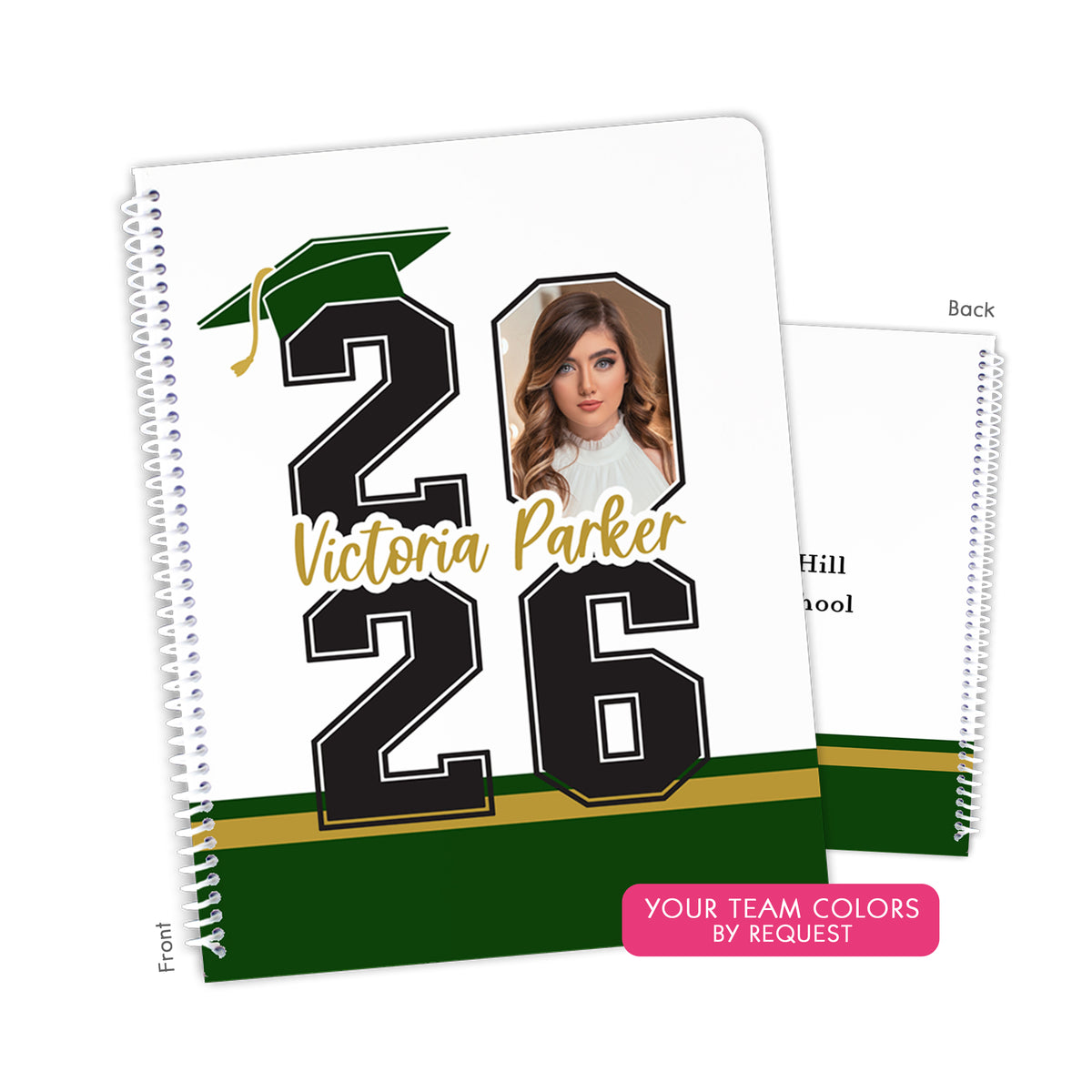 Photo Graduation Personalized Custom Notebook or Sketchbook • School Office Supplies Guest Book Class Graduate Senior High School College Open House