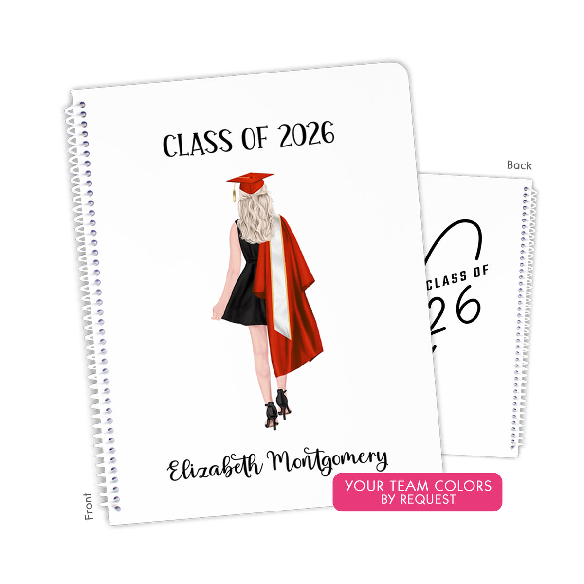 Graduation Personalized Custom Notebook or Sketchbook • School Office Supplies Guest Book Class Graduate Senior High School College Open House