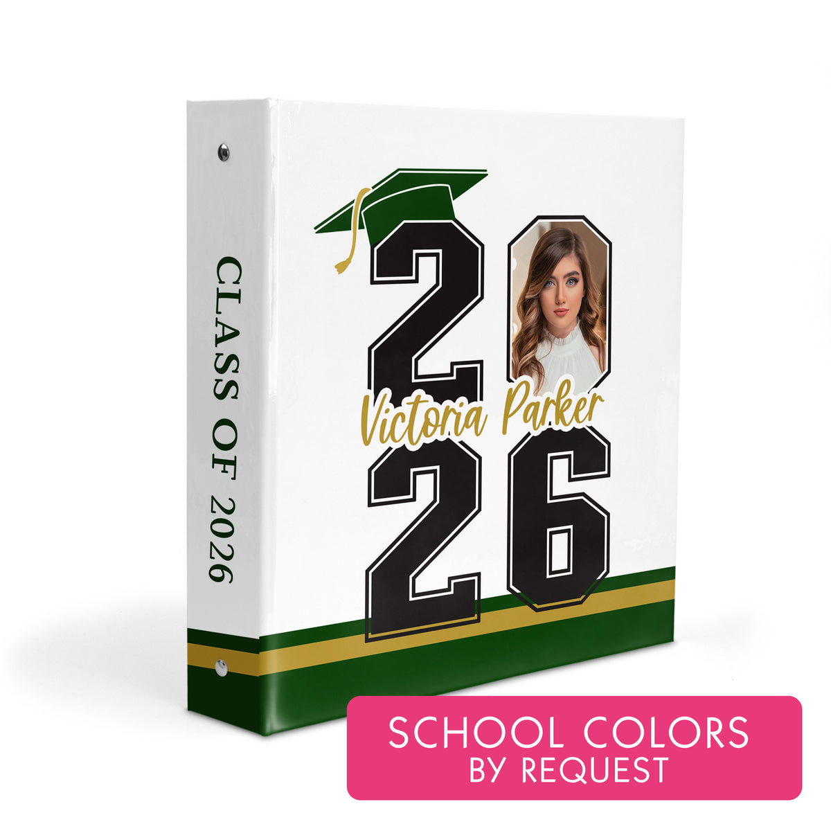 Graduation Photo Personalized Custom 2" 3 Ring Binder • School Office Supplies