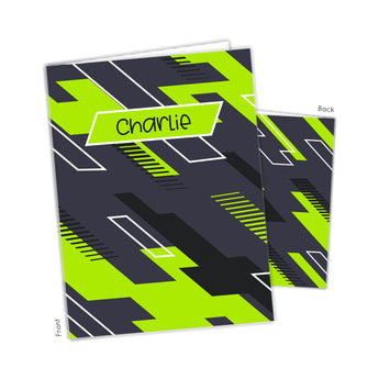 Green Abstract Personalized 2-Pocket Folder