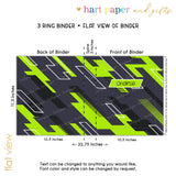 Green Abstract Personalized 2" 3 Ring Binder