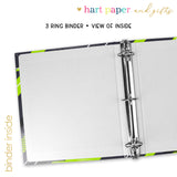 Green Abstract Personalized 2" 3 Ring Binder